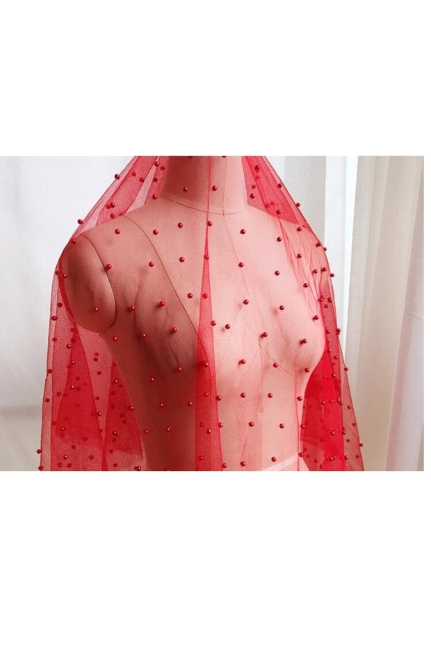 PEARL FABRIC HAYAL TULDEN PEARL FABRIC STICKED wedding dress veil fabric pearl fabric width 1.5 cm length 1.5cm