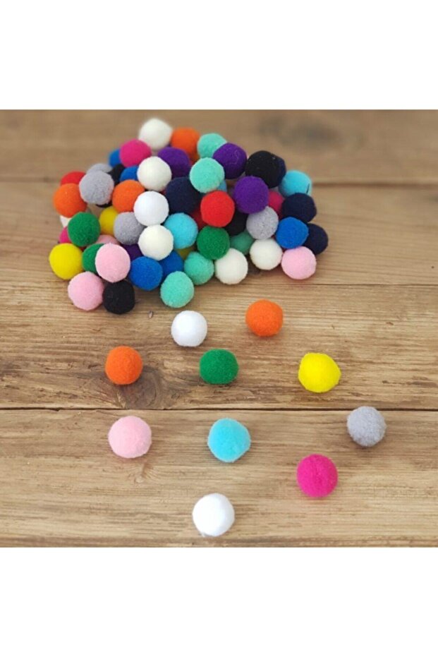 Pompom, 10 Mm, Colorful Pompom, Pack of 100, Plush Pompom, Little Pompom - 4