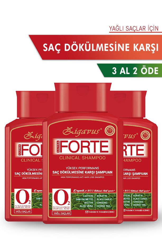 Forte Yağlı Saçlar Için Saç Dökülmesine Karşı Şampuan 300ml 3 Al 2 Öde Keratin, Biotin - 1