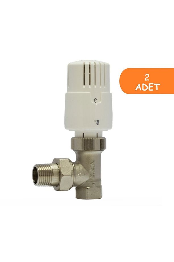 2 Adet ECA TRV4 Termostatik Köşe Radyatör Valfi Petek Vanası 602120755 - 1
