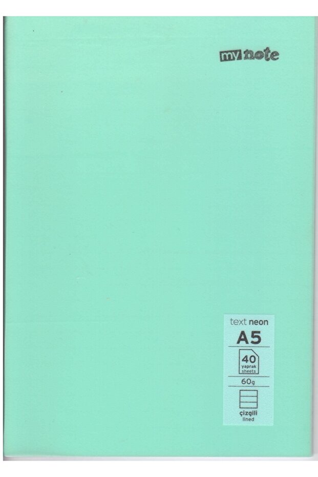 A5 40YpLined Plastic Cover Notebook 1 Piece