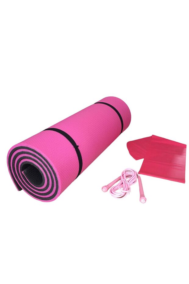 Ckspor 14 Mm Pilates Camping Mat PVC Jump Rope Plates Exercise Resistance Rubber 3 Piece Pilates Set