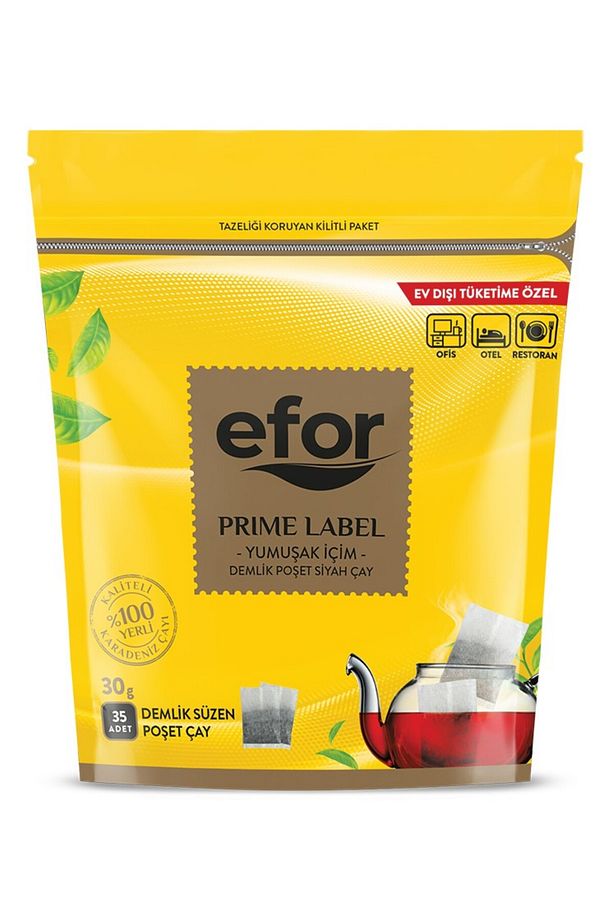 Prime Label Jumbo Demlik Poşet Siyah Çay - 30gr X 35 Adet (KİLİTLİ POŞET) - 1