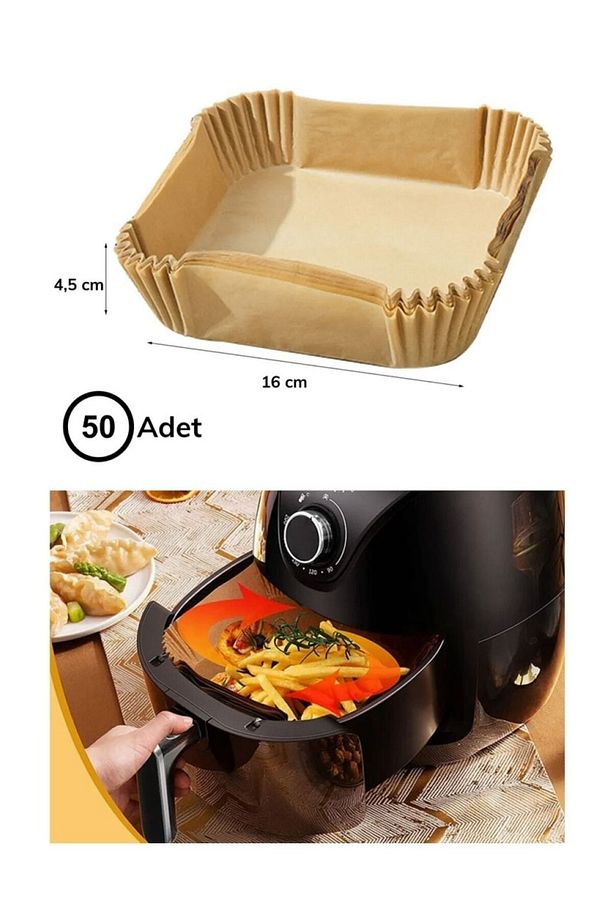 Dn-00107 Airfryer Pişirme Kağıdı Kare 50 Adet -77 - 3