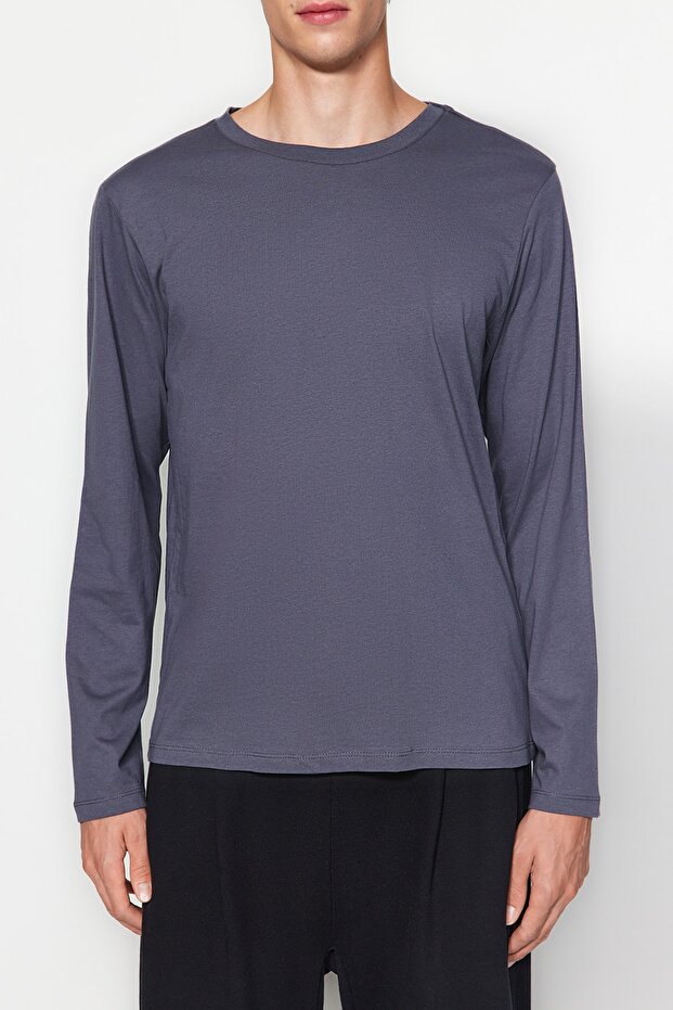 Czarny-granatowy-antracytowy Regularny/normalny krój 3-pak Basic 100% bawełna T-shirt TMNAW21TS0197 - 19