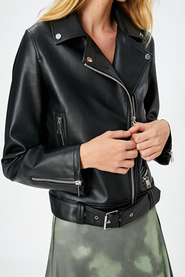 Schwarze Damenjacke - 5