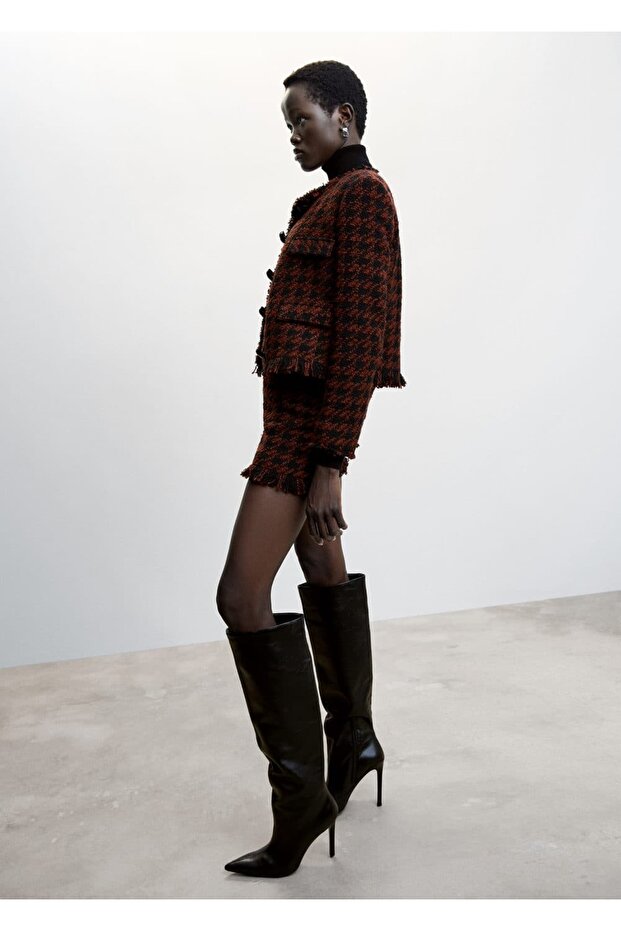 Püsküllü Tüvit Ceket - 5