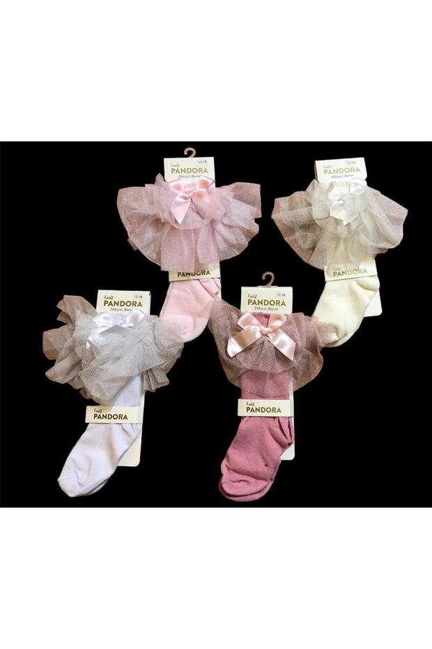 4 Pieces Skirt Glitter Tulle Girl's Knee Socks
