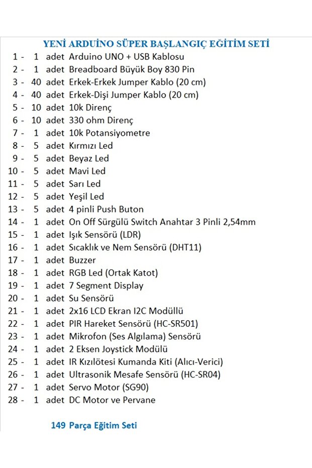 ARDUİNO SÜPER BAŞLANGIÇ EĞİTİM SETİ - 2