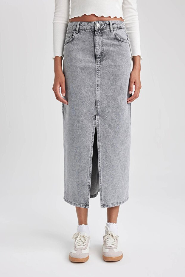 A9585 Long Fit Jean Long Skirt
