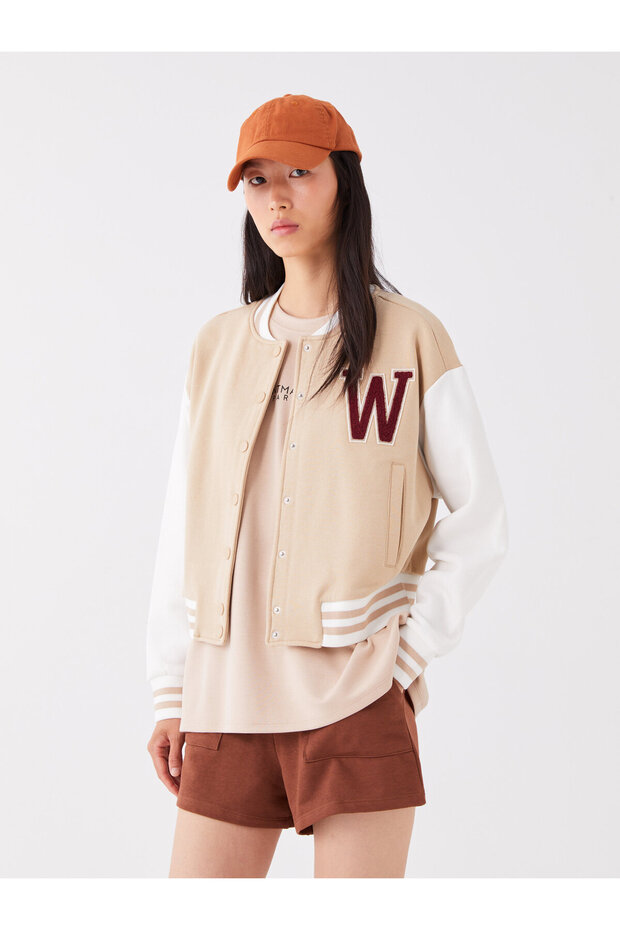Embroidered Long Sleeve Women's College Jacket