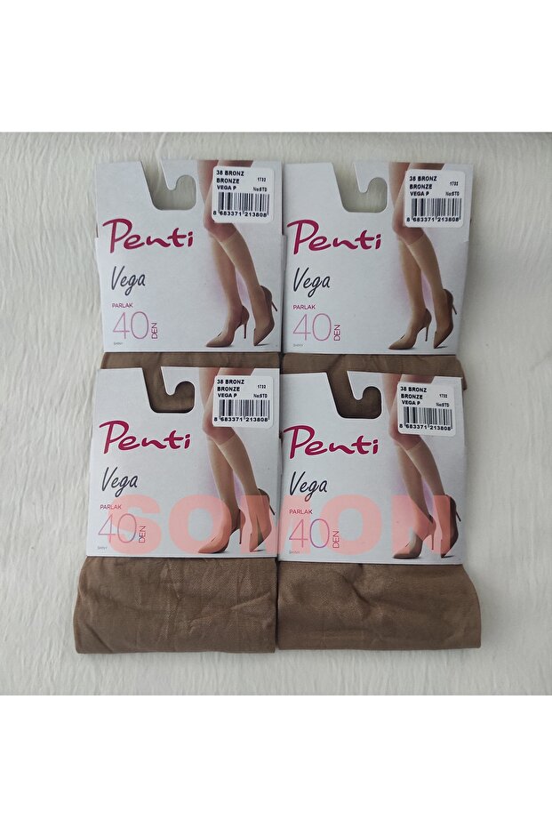 Micro 40 Denim Medium Thick Shiny Knee-Length Socks 4-Piece
