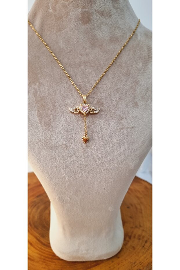 Kanatlı Kalp Model Kolye - 3