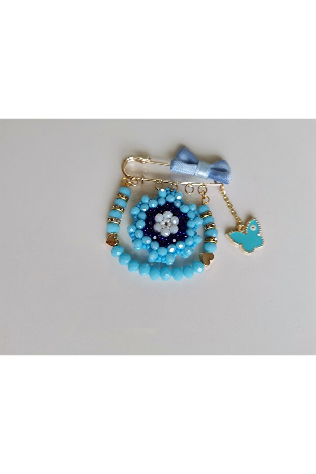 Little Steps Evil Eye Bead Cevşenli Baby Collar & Pillow and Crib Pin