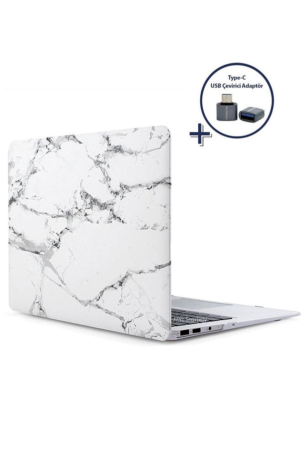 Macbook Pro Kılıf M1-m2 13inç A1706 A1708 A1989 A2159 A2251 A2289 A2338 Ile Uyumlu Mermer - 3