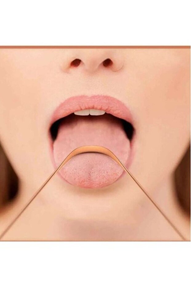 Hijyenik Dil Kazıyıcı Temizleme Dil Sıyırıcı Dil Temizleyici Bakır Hilal - 3