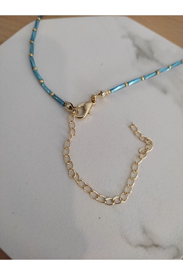 Kadın Mavi Çubuk Kolye - 2