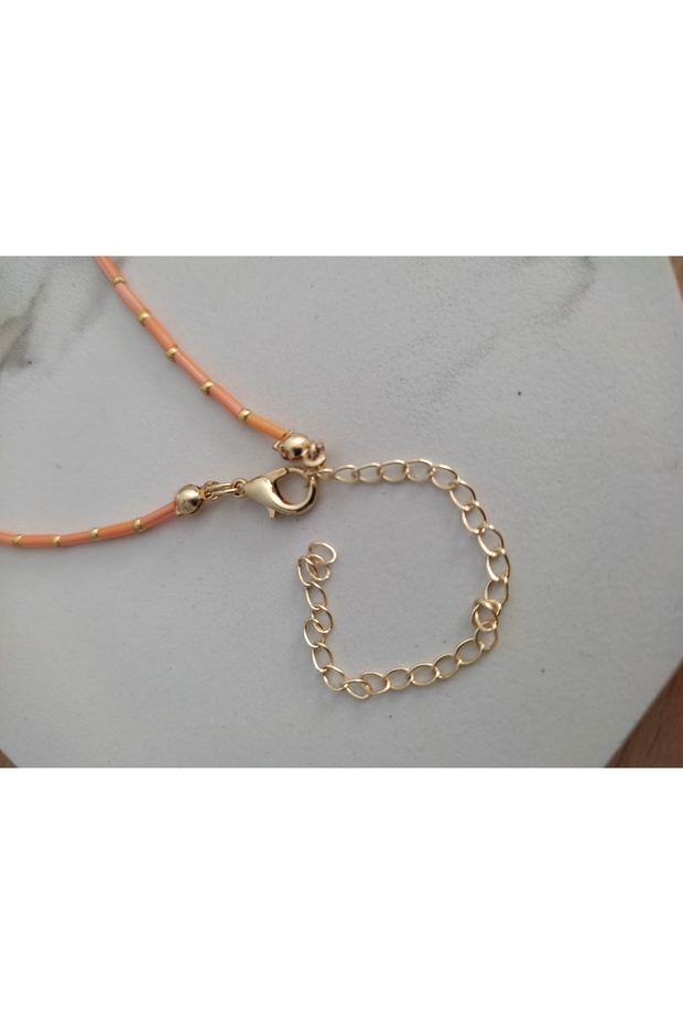 Kadın Turuncu Çubuk Kolye - 3