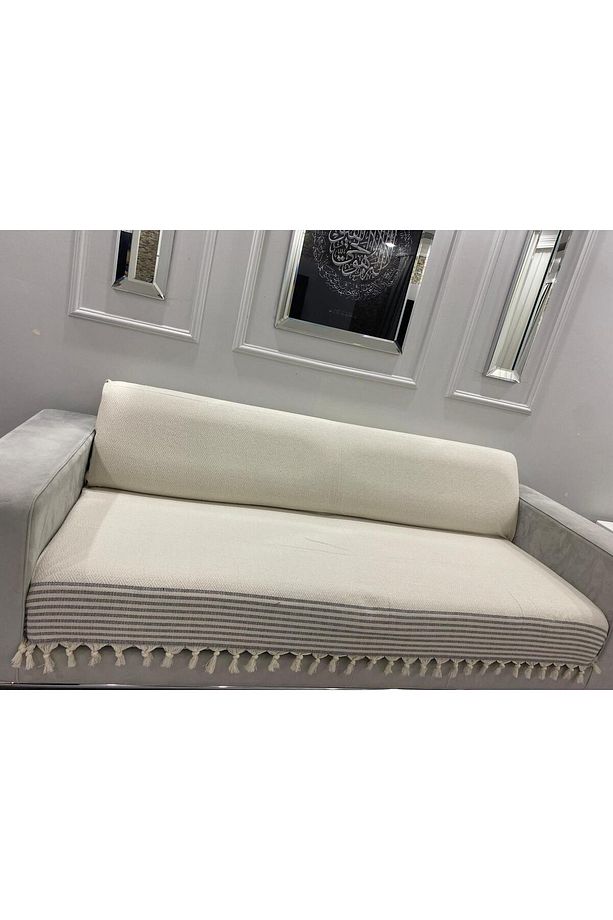 Saçaklı Koltuk Örtüsü %100 Pamuk Koltuk Örtüsü - 2