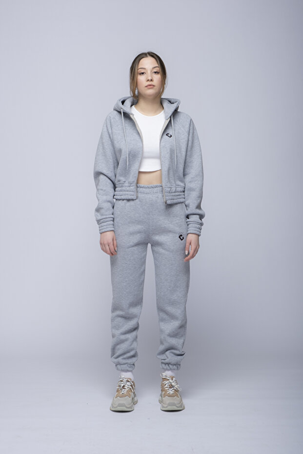 Kadın Basic Lastikli Premium Eşofman Takımı - 2