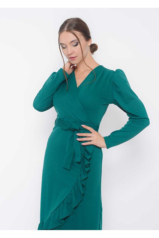 Rochie Crep cu maneca lunga - 3