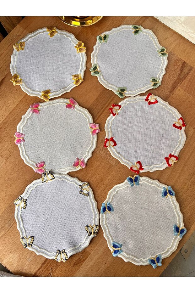 6-Piece Cocktail Napkin with Butterfly