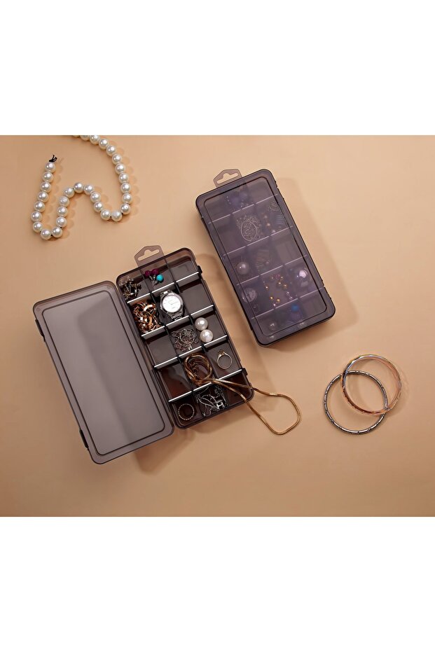 15 Compartments Adjustable Jewelry Organizer Medicine Bead Necklace Earring Ring And Clasp Storage Box
