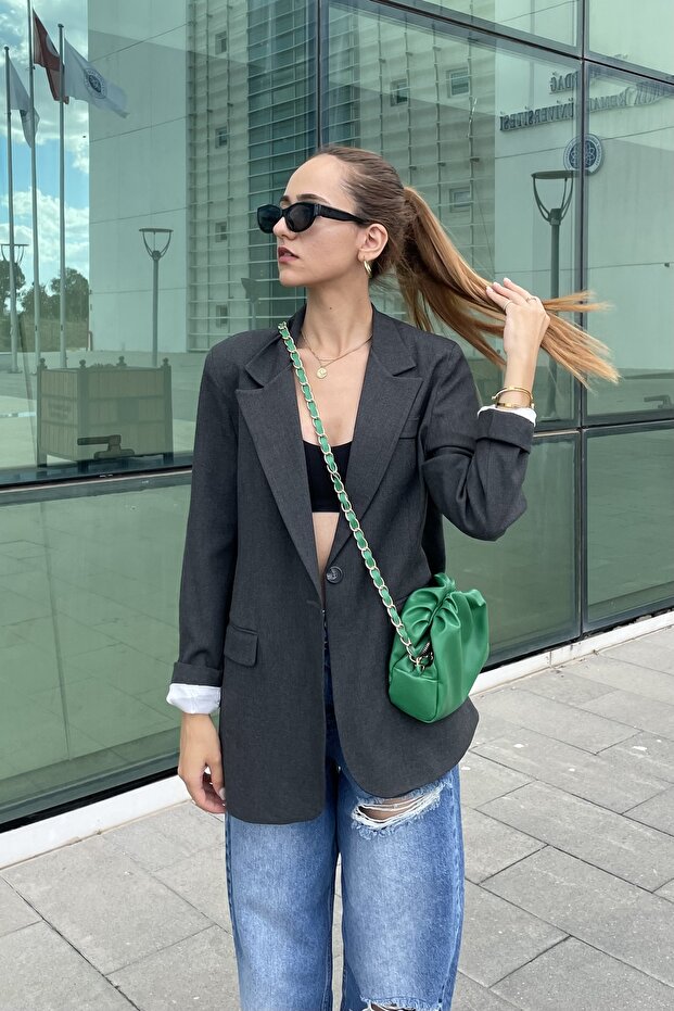 Design Printed Lined Blazer Jacket - 4