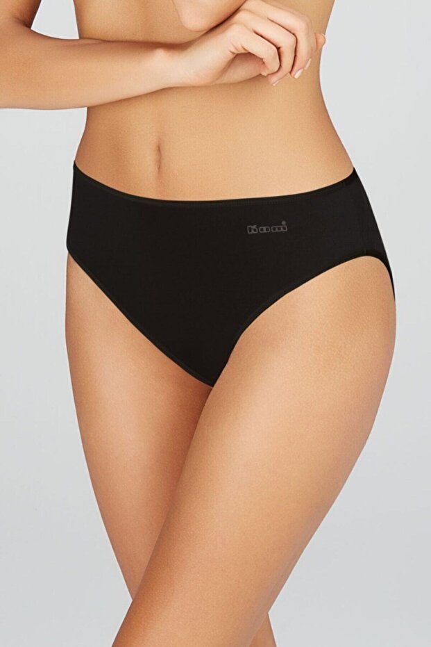 Kadın Siyah Basic 2'li Slip Külot Pamuklu - 1