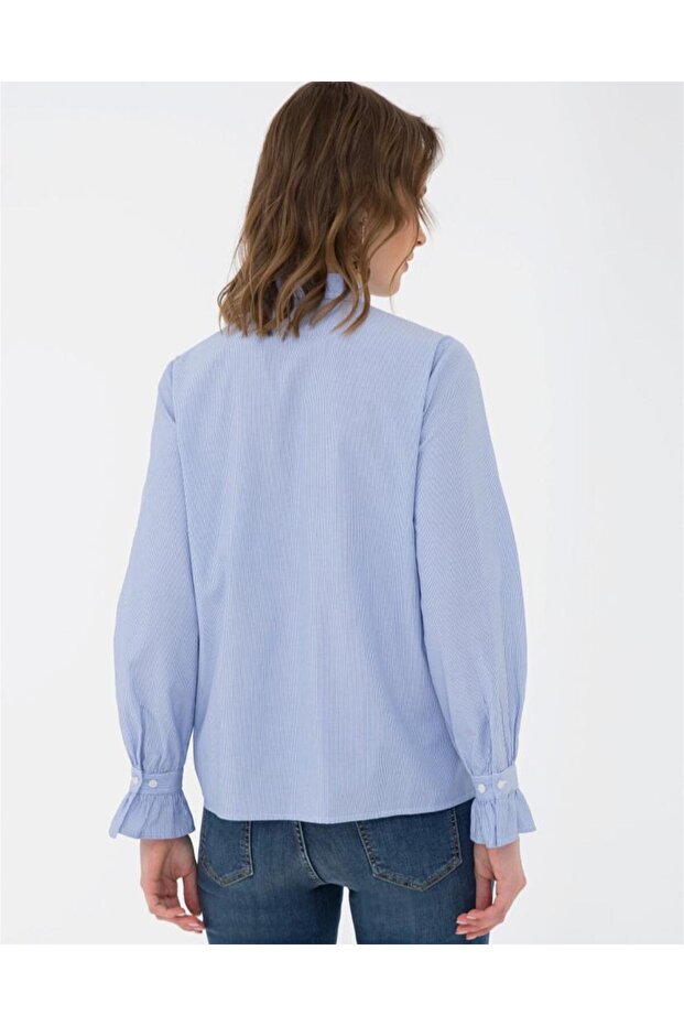 Kadın Uzun Kollu Basic Gömlek - 4