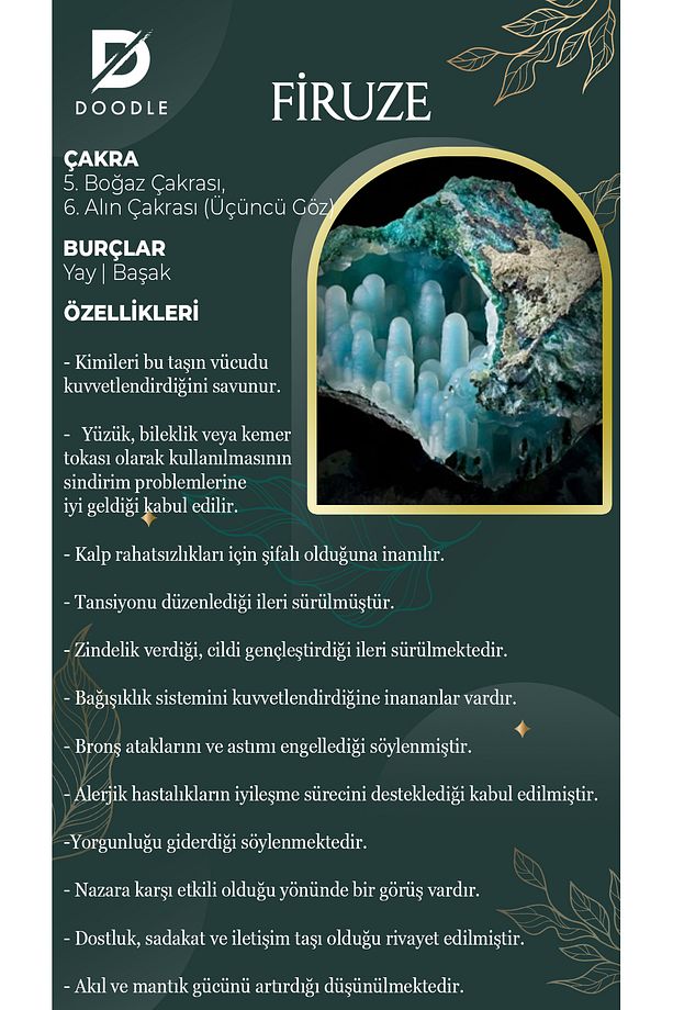 Sevgililere Ve Arkadaşlara Firuze Doğaltaş Kolye Seti - 2