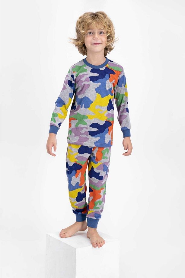 Rolypoly Colorful Soldier Pattern Grimelanj Genç Unisex Uzun Kol Pijama Takımı - 2