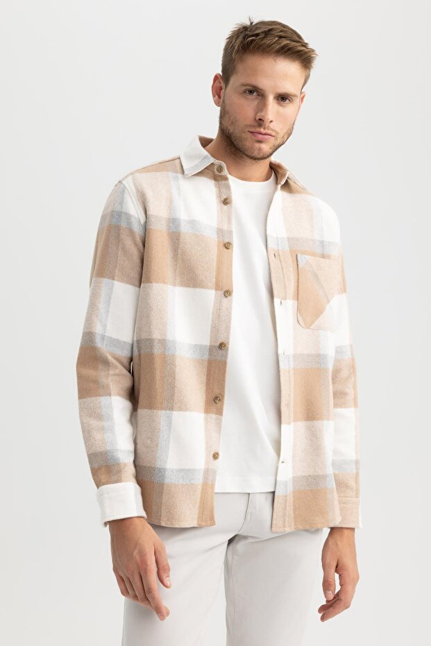 Regular Fit Checkered Lumberjack Long Sleeve Shirt A5553Ax23Au
