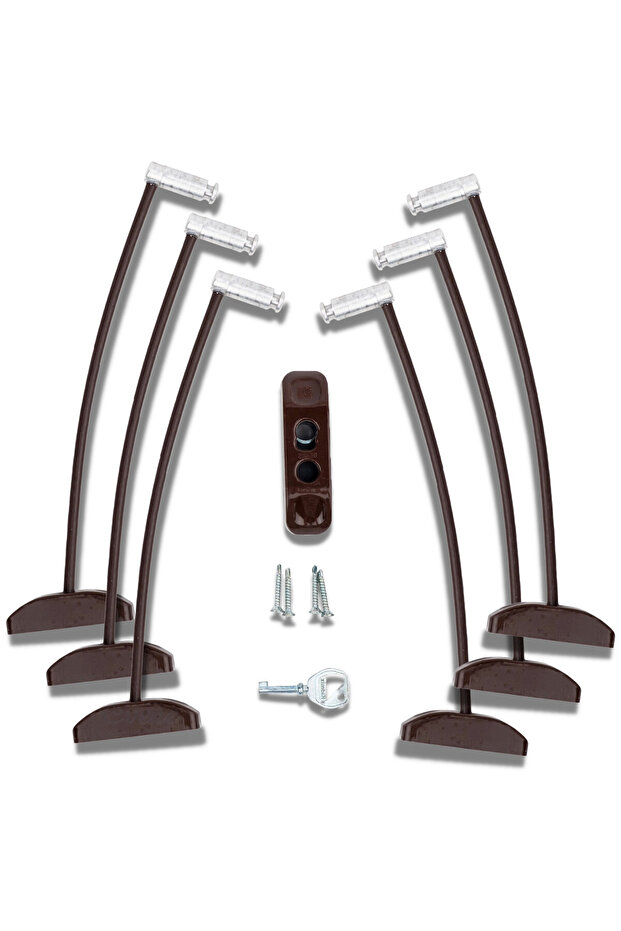 Pimapen Door Lock Pimapen Window Lock Window Safety Lock Chain Lock 6 Pieces Dark Brown