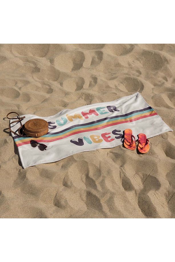 Summer Vibes / Retro Plaj Havlusu - Pamuk - 2