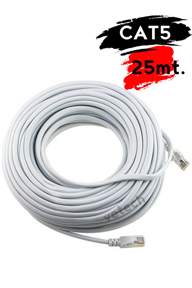Cat5 25Mt Lan Ethernet Cable Fabricated Internet Network Cable - 1