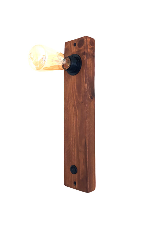 Natural Wood Edison Rustic Living Room Wall Sconce with On/Off Button Log Sconce Chandelier 40 cm