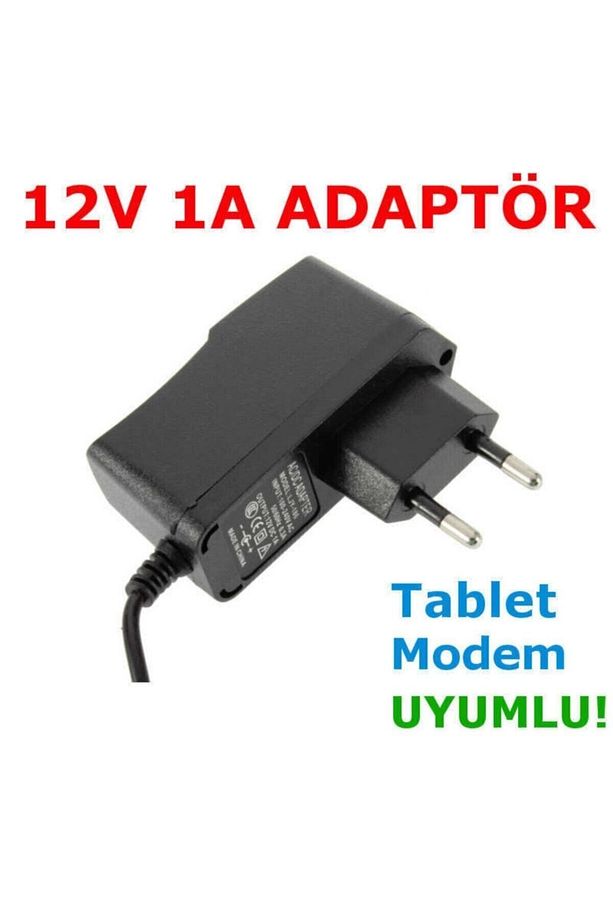 12 Volt 1 Amper Adaptör 12v 1amper 12 Volt 1 A Led -modem-mini Uydu Adaptörü Slim Adaptör Şarj Için - 1