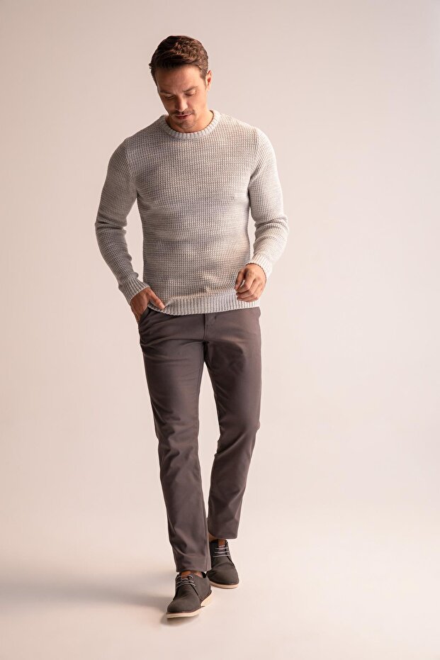 Regular Fit Bisiklet Yaka Triko Kazak - 2