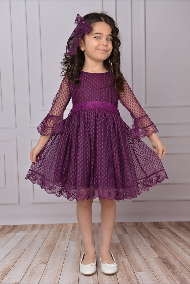 Purple Lace Girl's Dress