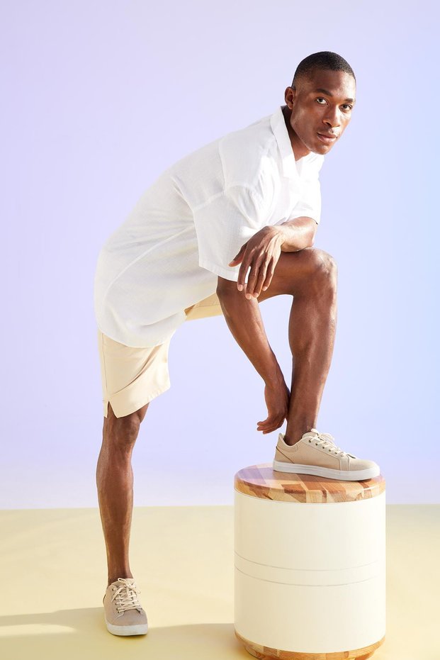 Slim-Fit-Bermudashorts mit Spitzenbund