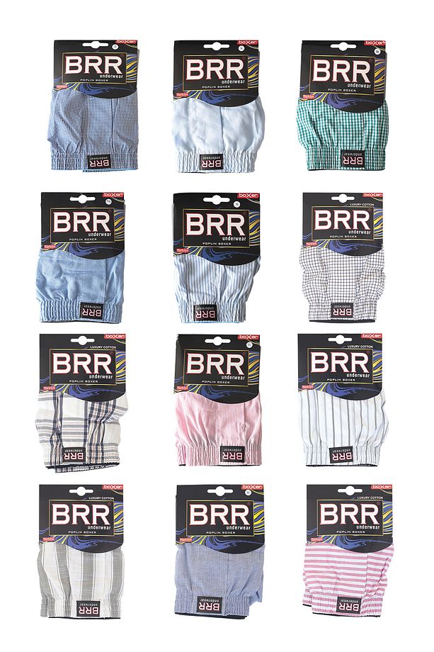 12’li Paket Karışık Renk Pamuklu Poplin Boxer Şort - 5