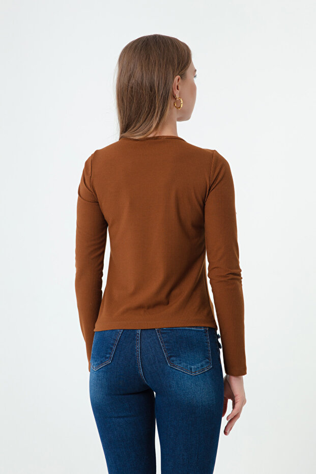 Жіноча коричнева блузка Orme - 5