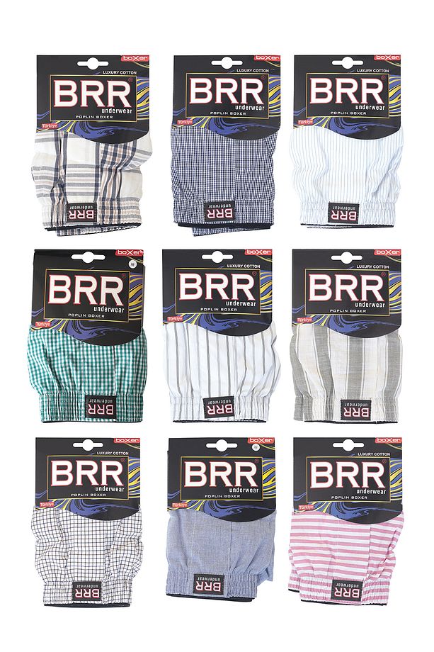Karışık Renk 9’lu Paket Pamuklu Poplin Boxer Şort - 6