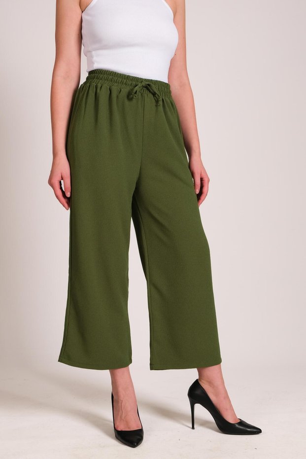 Women's Loose Fitting Baggy Trousers Khaki 23w402