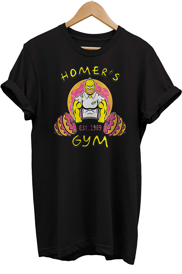 The Simpsons Homer Gym Printed 100% Cotton Oversize T-shirt Plus Size T-Shirt