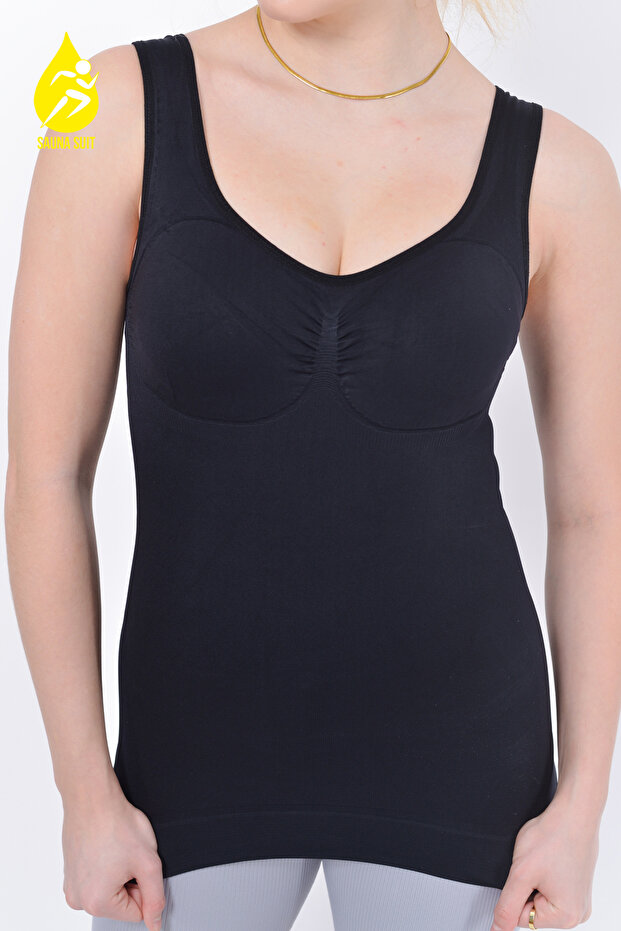 Chest Belly Waist Enhancer Slimming Firming Seamless Silky Knitted Black Corset Athlete