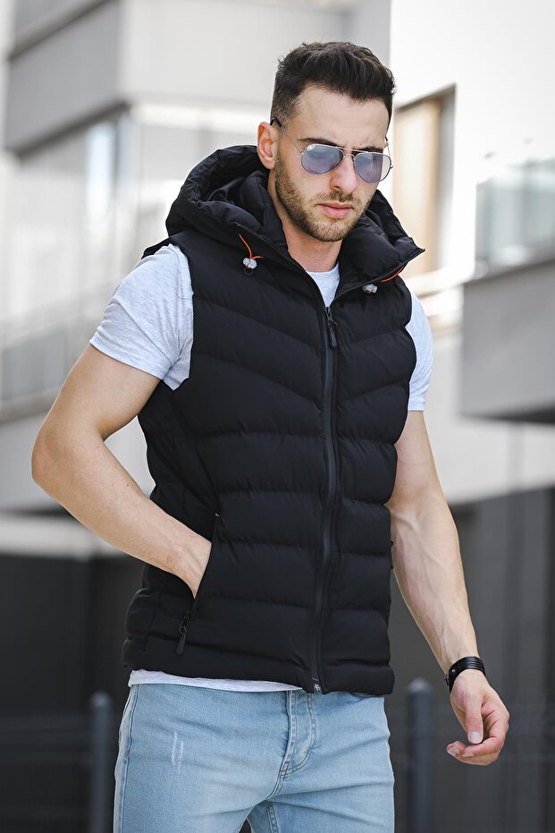 Giaco Slim Fit Hooded Waterproof Puffer Men's Puffer Vest