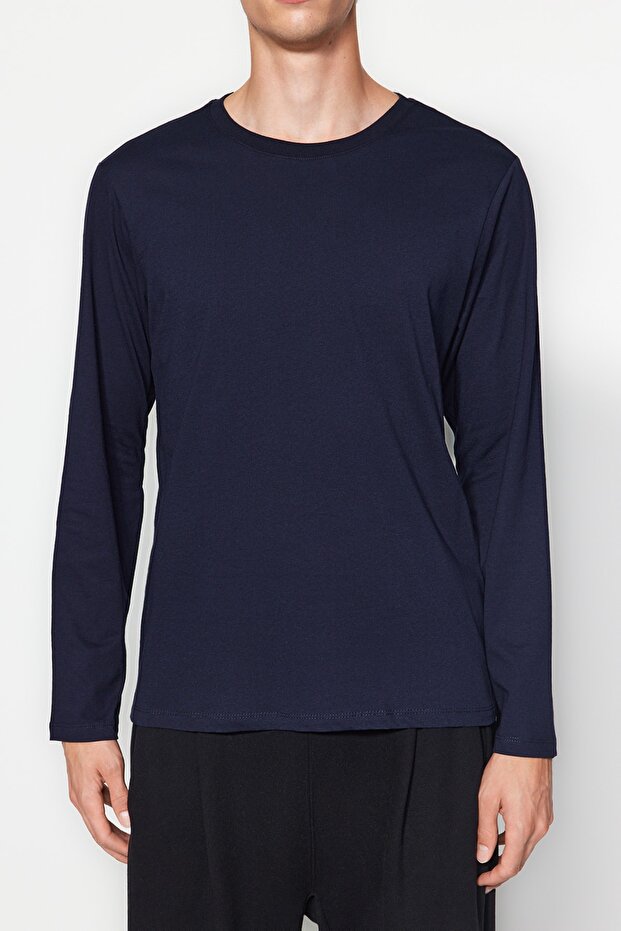 Czarny-granatowy-antracytowy Regularny/normalny krój 3-pak Basic 100% bawełna T-shirt TMNAW21TS0197 - 10