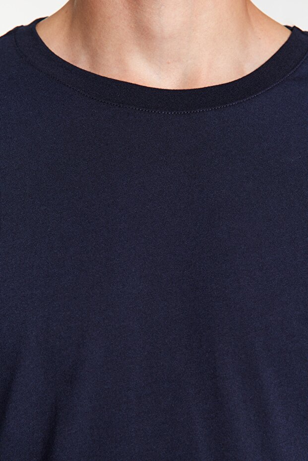 Czarny-granatowy-antracytowy Regularny/normalny krój 3-pak Basic 100% bawełna T-shirt TMNAW21TS0197 - 17